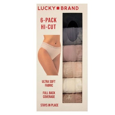 Lucky Brand Women's Underwear Hi Cut 6Pk Small Full Back Coverage Stays in Place