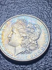 💎 1885 UNC Morgan Silver Dollar  AMAZING OBV.TONING RAINBOW COLORS Y2