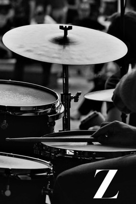 Z: Drums Percussion Themed Monogram Letter ''Z'' Initial Notebook / Journal / Diar