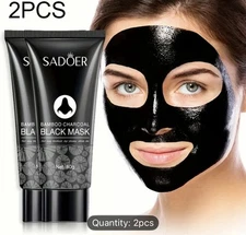 LOT OF 2 Bamboo Charcoal Deep Cleansing Blackhead Remover Peel-Off Face Mask