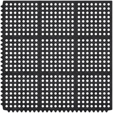 36"x36" Heavy Duty Anti-Fatigue Rubber Mat, Non-Slip, Drainage, Indoor/Outdoor