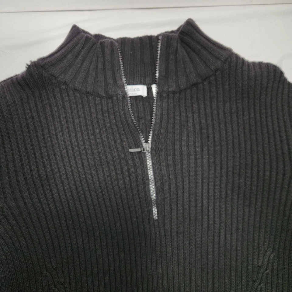 Liz & Co Womens Mock Neck Pullover Sweater 1/4 Zip Size 3X Black  - Image 2 of 4