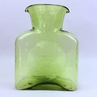 Vintage Blenko Handmade Glass 384 Water Bottle in Kiwi Green Signed