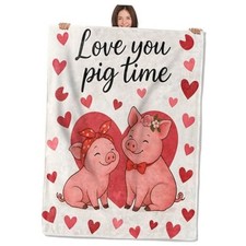 Cute Pig Blanket, Soft Cozy Lightweight Flannel Throw Blanket 50 60 IN Pig36