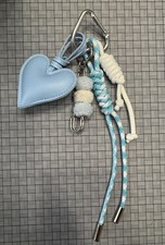 Heart Shape PU Leather Braided Rope Bag Pendant Keychain Bag Charm
