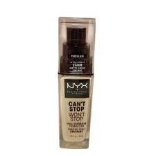 NYX CANT STOP WONT STOP 24 HOUR Full Coverage Foundation Makeup PORCELAIN 1 oz