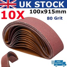10 Pack Sanding Belts 100 x 915mm 914mm Practical 4'' x 36'' Belt Sander 80 Grit