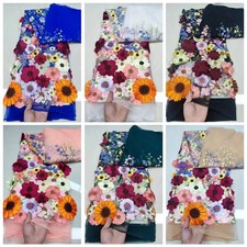 Bunter Blumen Spitze Stoff 3D Blumen Stickerei Brautkleid Kleid 90*130cm