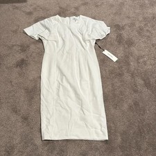 Calvin Klein White Sheath Midi Dress SIZE 10   NWT Short Sleeve Workwear