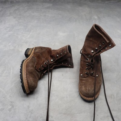 Georgia Logger Men 5.5E Work Boot Brn Waterproof Leather Rugged Work Utility VTG