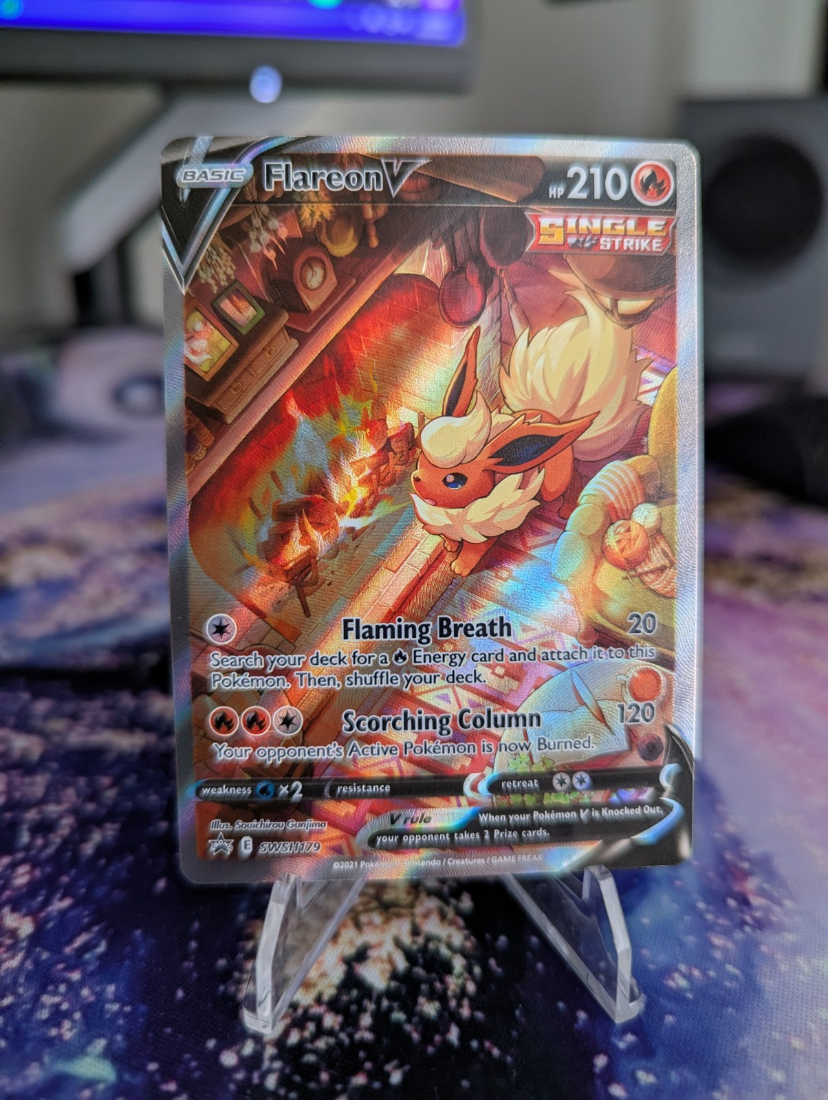 Pokémon Card TCG Flareon V SWSH179 Sword & Shield Black Star Promo Holo Rare NM