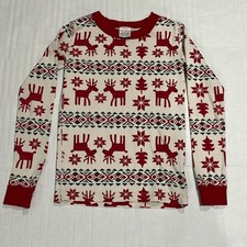Hanna Andersson Reindeer Holiday Pajama Top Size 8 Unisex Kids