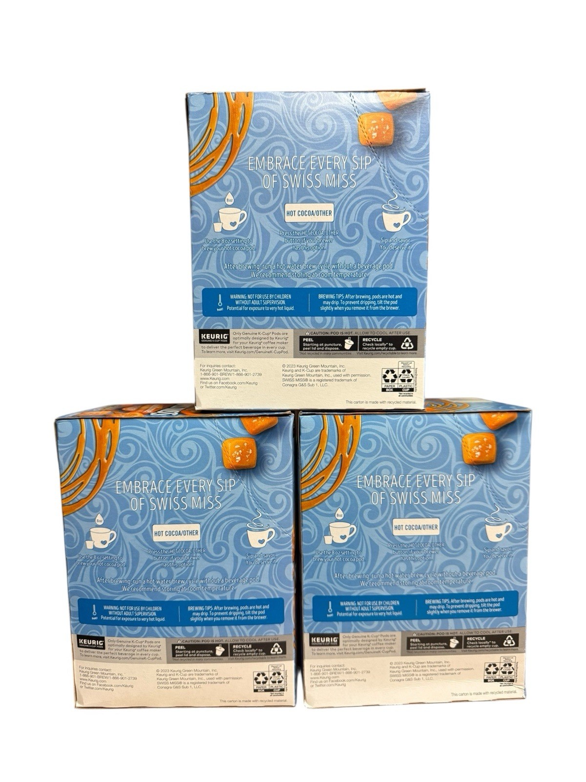 Swiss Miss Salted Caramel Hot Cocoa K-Cup Pods Lot of 3 Boxes (66 Pods) 5/2026