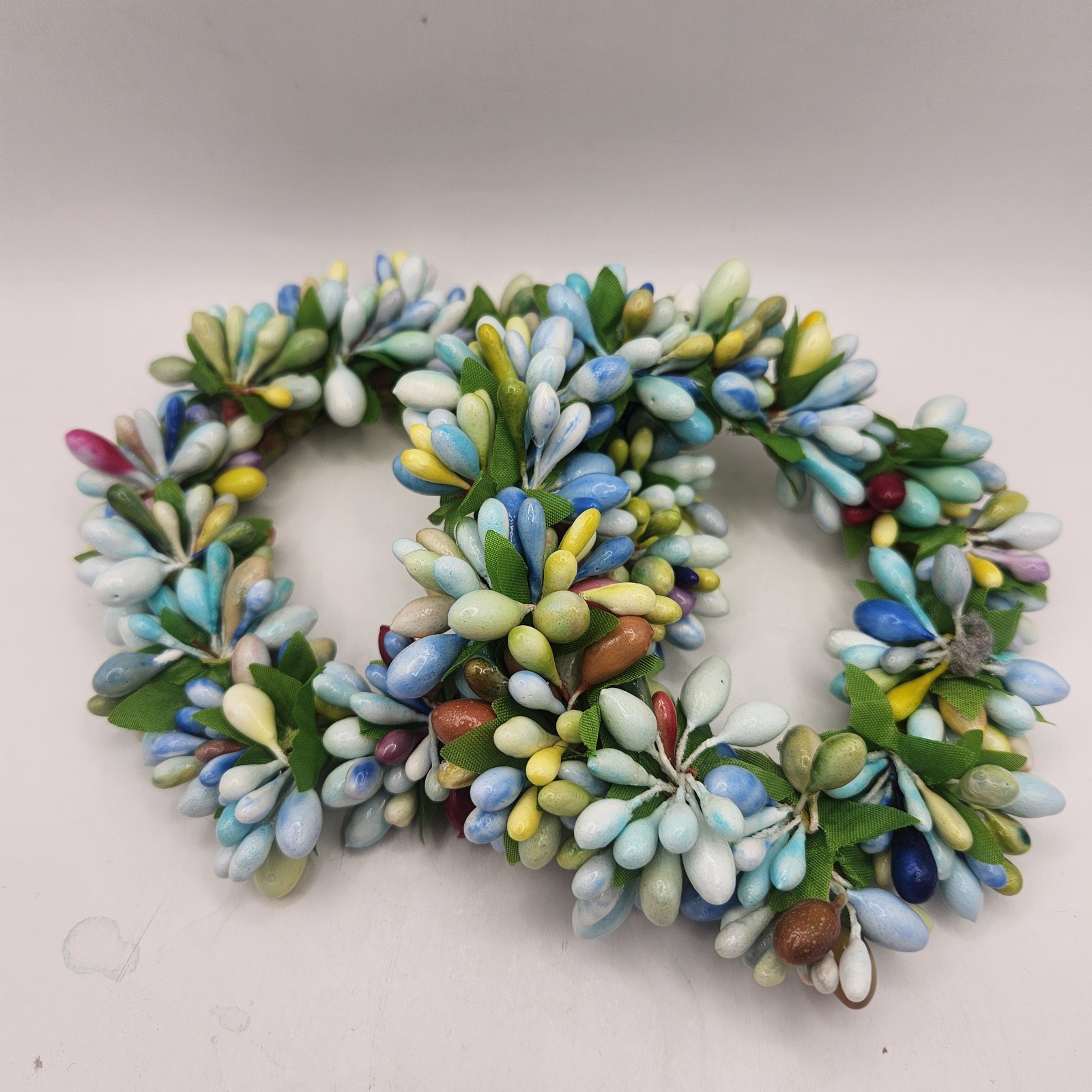 Small Berry Window Rings Seabreeze Pip Berry Candle Rings - Decorative Mini-Wreaths - Set of 2 ...