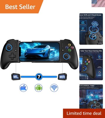 Programmable Bluetooth Mobile Game Controller - Instant Pairing & Zero Dead Zone