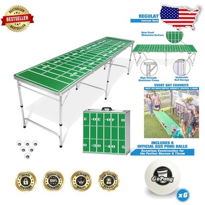 Elite Aluminum 8ft Beer Pong Table - Portable, Foldable, Tailgate Party Ready