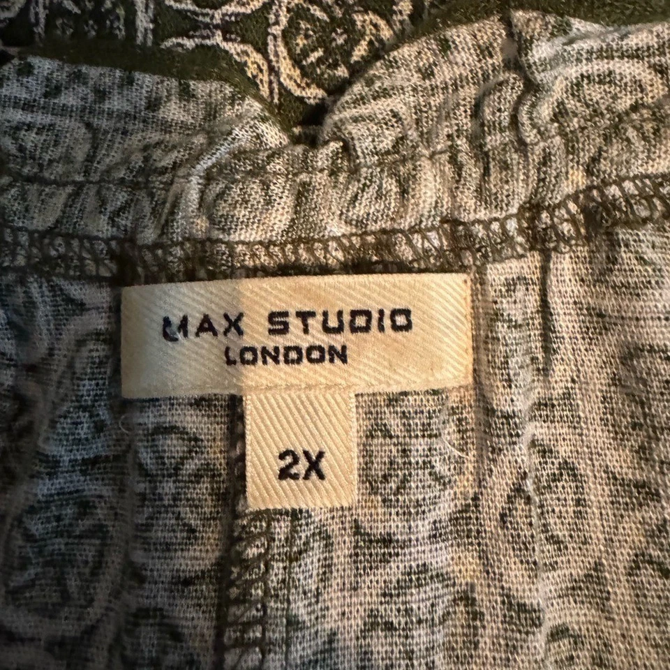 Maxi Vestido Max Studio Sin Mangas en Niveles Talla 2X Cottagecore Campesino Bosque Verde Foto 4 de 4