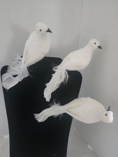 Set of 3  6-Inch White Dove Birds for Wedding Decoration