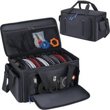 Large DJ Cable File Bag with 8 Detachable Dividers, DJ Bag Padded with Multi-...