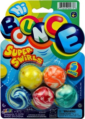 JA-RU Super Hi Bounce Balls 1 Pack 5 Balls Each Fidget Toy Party Favor