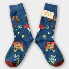 Natalie Lete socks Forest Mushroom squirrel, free Size( Approx 23-27cm, US6-10)