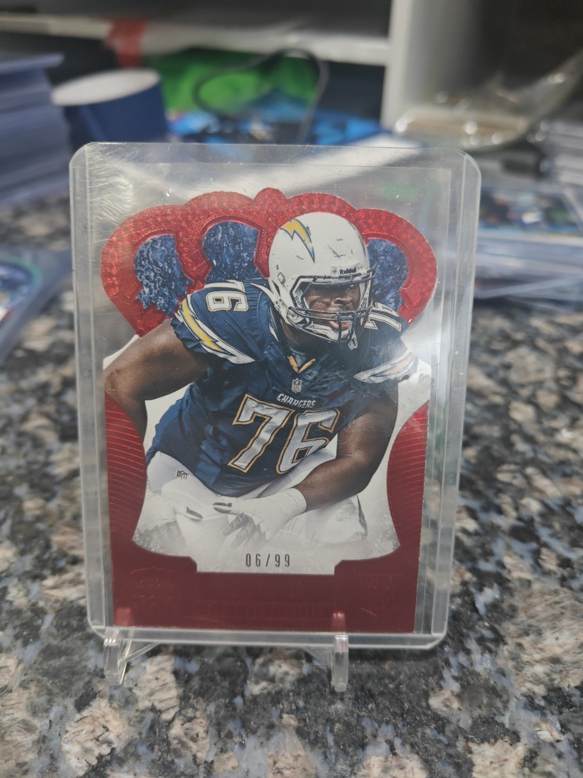 DJ Fluker Panini Crown Royale #135 Red Die-Cut Crown