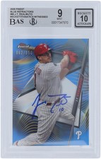 J. T. Realmuto Phillies Signed 2020 Topps Finest Refractors #/150 BAS 9/10 Card