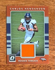 Carlos Henderson 2017 Donruss Optic Rookie Threads Jersey Broncos