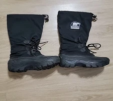 Sorel Kaufman Snowbear Boots Mens 8 Black Nylon Felt Lined Steel Shank  USA Made