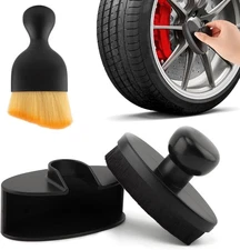 Tire Shine Applicator Brush Kit Large Vegan Tire Dressing Applicator with Car