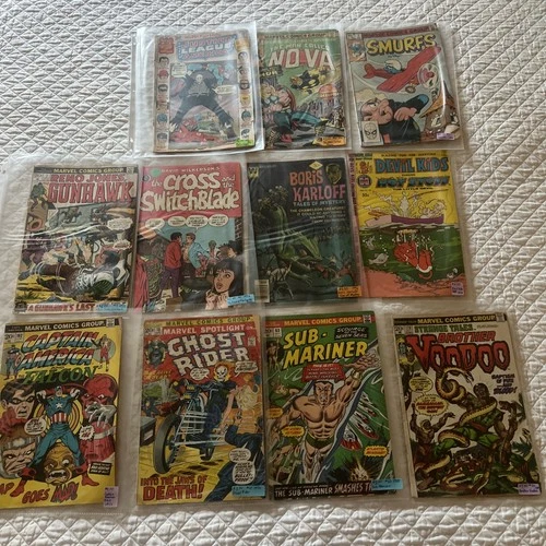 LOT of 11 VINTAGE Comics - DC, Marvel, Whitman- Various Condition ghost rider