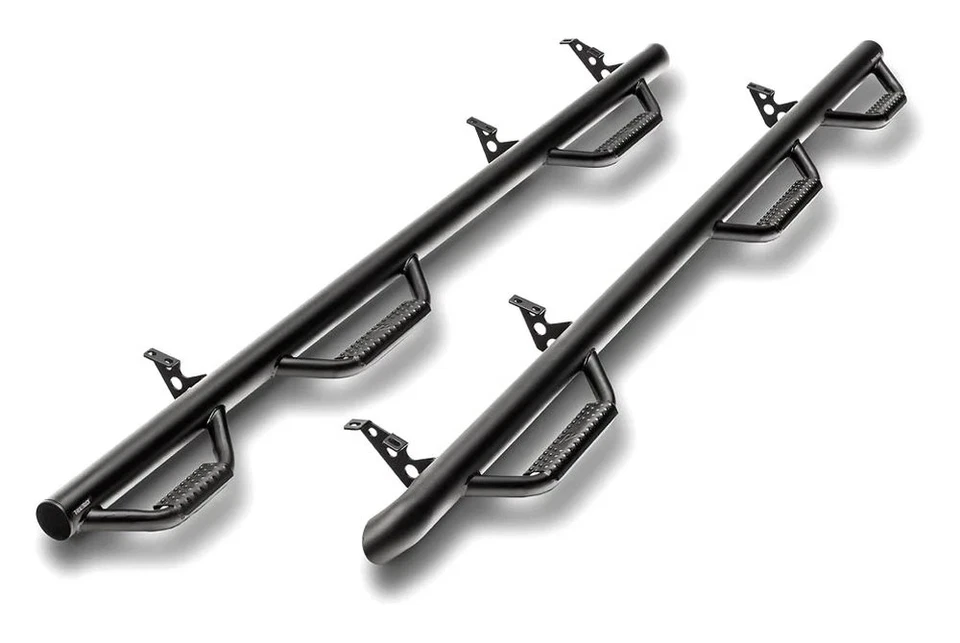 For Chevy Silverado 2500 HD 01-06 N-Fab 3" Wheel-to-Wheel Black Round Nerf Steps - Imagem 3 de 4