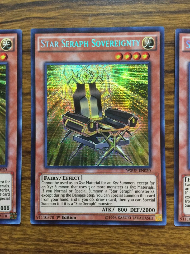 Star Seraph Deck Cards Yu-Gi-Oh! Playset: 3x Star Seraph Scepter & 3x Sovereignty (WSUP-EN018/EN020) - Near Mint Condition WSUP-EN018 EN020 Playset Star Seraph Deck Cards Yu-Gi-Oh! Playset: 3x Star Seraph Scepter & 3x Sovereignty (WSUP-EN018/EN020) - Near Mint Condition WSUP-EN018 EN020 Playset