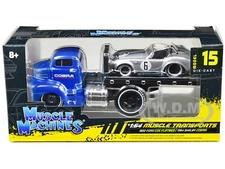 1950 FORD COE FLATBED & 1964 SHELBY COBRA #6 1/64 DIECAST MUSCLE MACHINES 11548