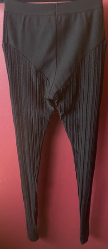 Roberto Cavalli EU 38 US 8 Black Crochet Elastic Waist Stretch Leggings - Picture 2 of 9
