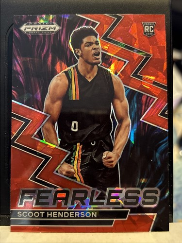 Scoot Henderson 2023-24 Panini Prizm Draft Picks Fearless Red Ice Rookie #3