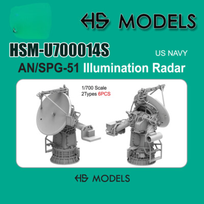 HS Models 1/700 Modern US Navy AN/SPG-51 Fire Control Radar Type 2 6pcs