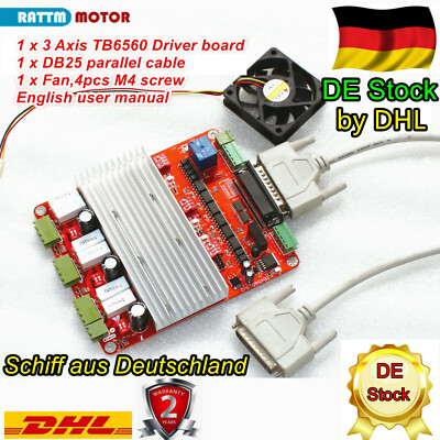 【DE】3Axis TB6560 Schrittmotor Treiber Steuerung CNC Stepper Driver Controller 3A