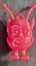 Vintage Martian Fink © 1965 Ring/Pendant 1 1/2" Red Plastic Figure