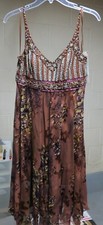 New! w/tags Sue Wong Brown Beaded Cocktail Evening Dress Special Occasion Size 6