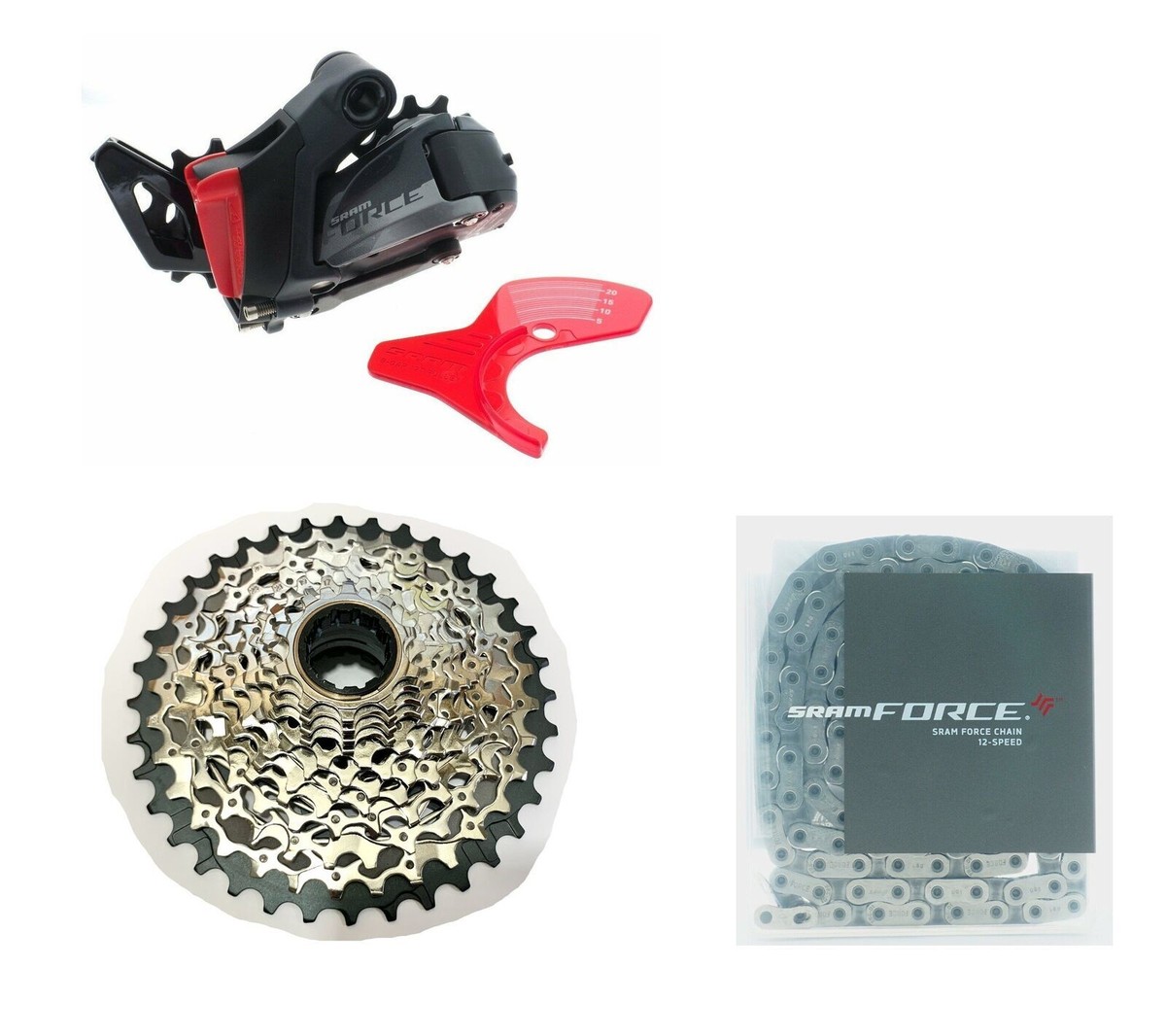 SRAM Force eTap AXS 1x12 spd Med Rear Derailleur/Chain/CS 10-36T