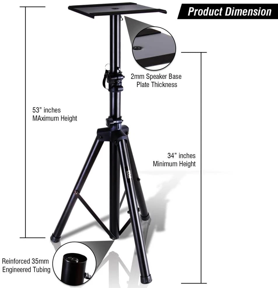 Pyle dual studio monitor 2 speaker stand mount kit sales