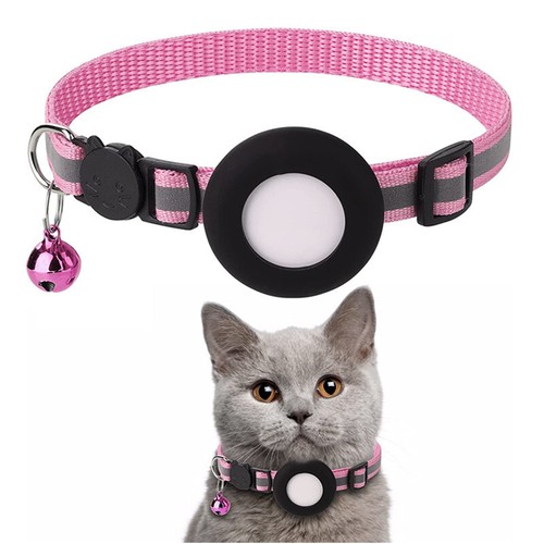 Airtag Cat Dog Collar Pet Reflective Protector with Bell Kitten Breakaway Safety - 第 11/11 張圖片