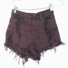 Vibrant Womens Shorts Distressed USA Made Zipper Closure Size Small