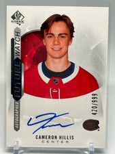 2020-21 Upper Deck SP Authentic Cameron Hillis Future Watch Auto /999 Rookie RC