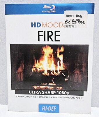 HD Moods: Fire (Blu-ray, 2008) Relaxing Fireplace Scenes w/ Seasonal Music *NEW*