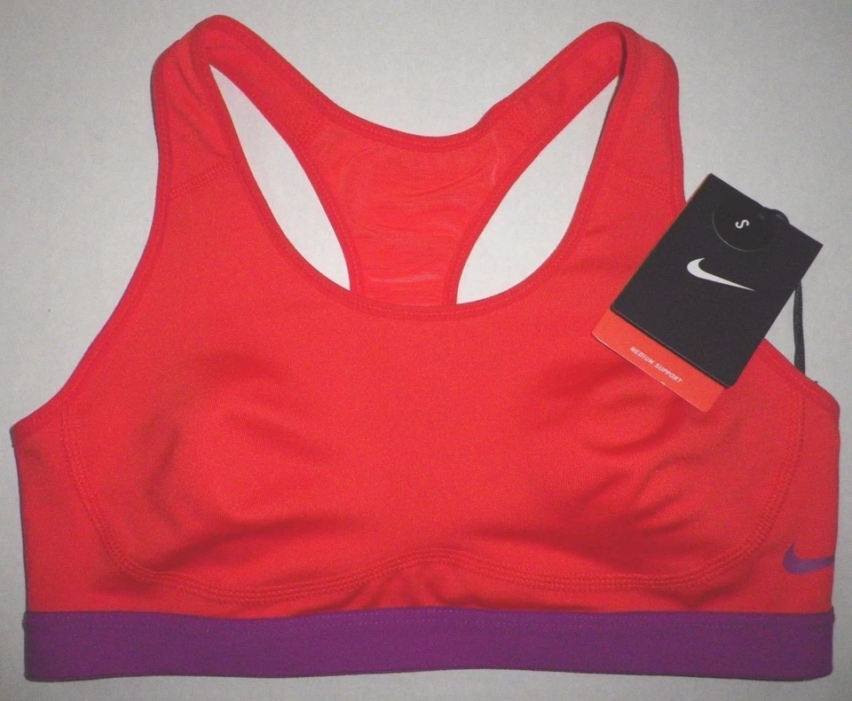 NWT NIKE PRO FIERCE Medium Support Training Sports Bra 620279 Crimson Purple S - Image 2 of 4