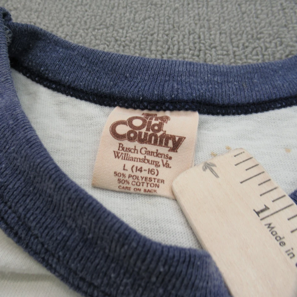 Camisa vintage Busch Gardens juvenil L beige Williamsburg años 90 puntada única timbre Foto 2 de 4