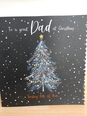 QUAYSIDE CARDS To a great DAD at Christmas, sending lots of Love ~Christmas Tree card ~Free p&p