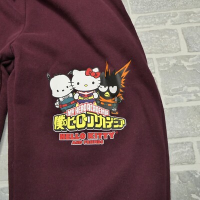 Hello Kitty and Friend Jogger Pants Size Large My Hero Academy Fleece Sweatpants